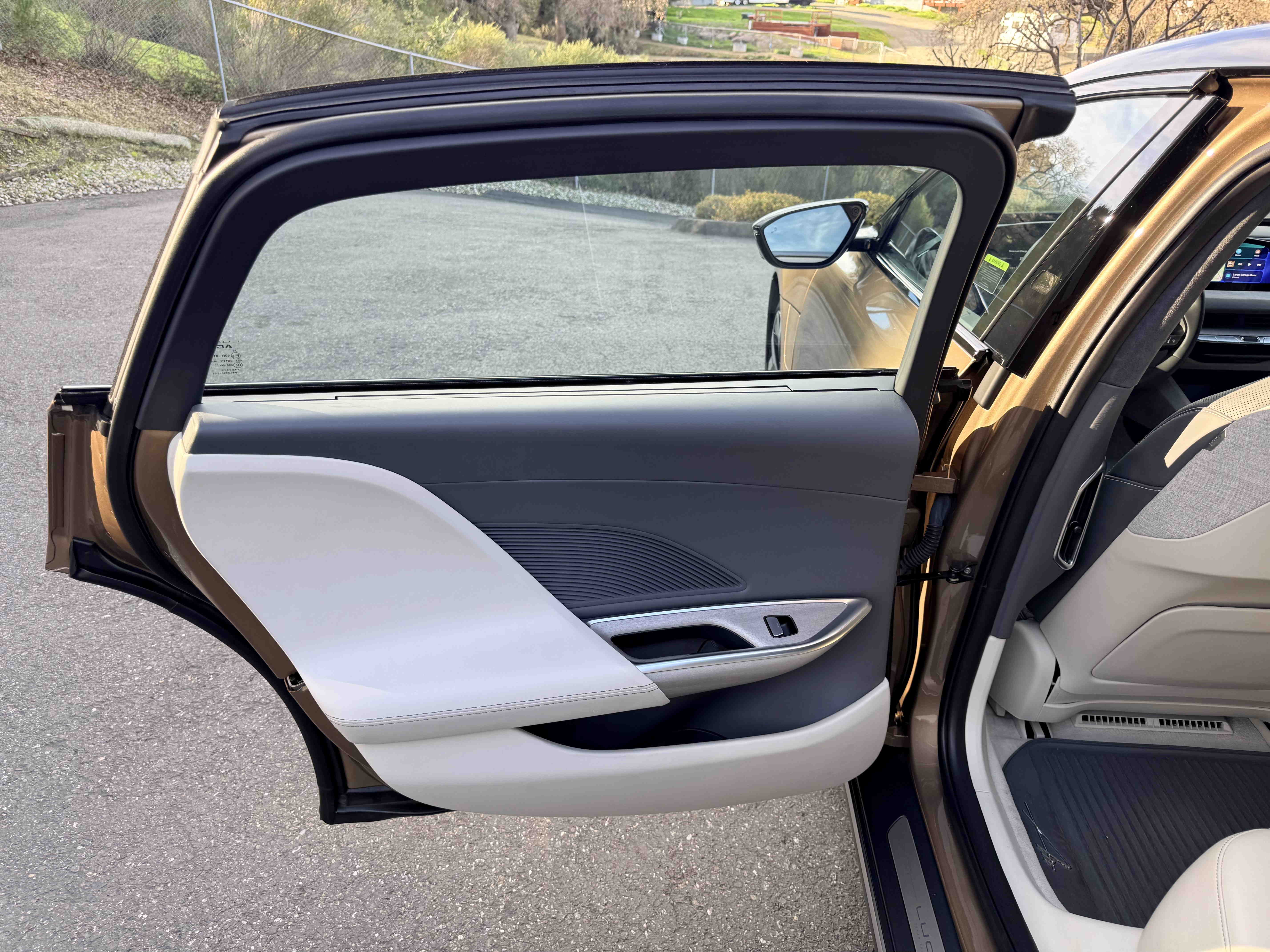 Rear driver door open